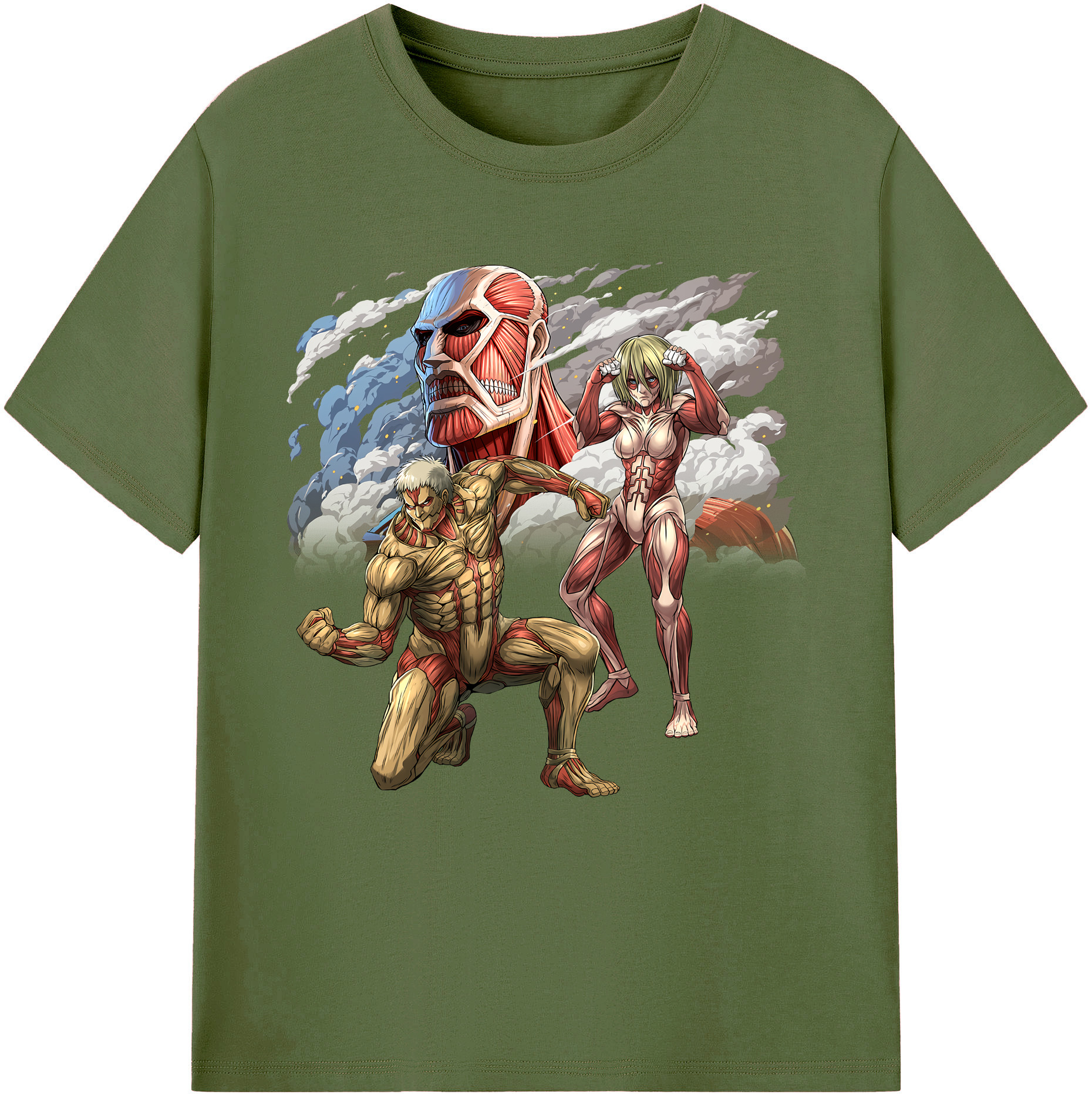 （画像用） 進撃の巨人 Attack on Titan 綿100％半袖Tシャツ（フロントプリント）